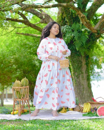 Molly Tropic Dress (Watermelon)