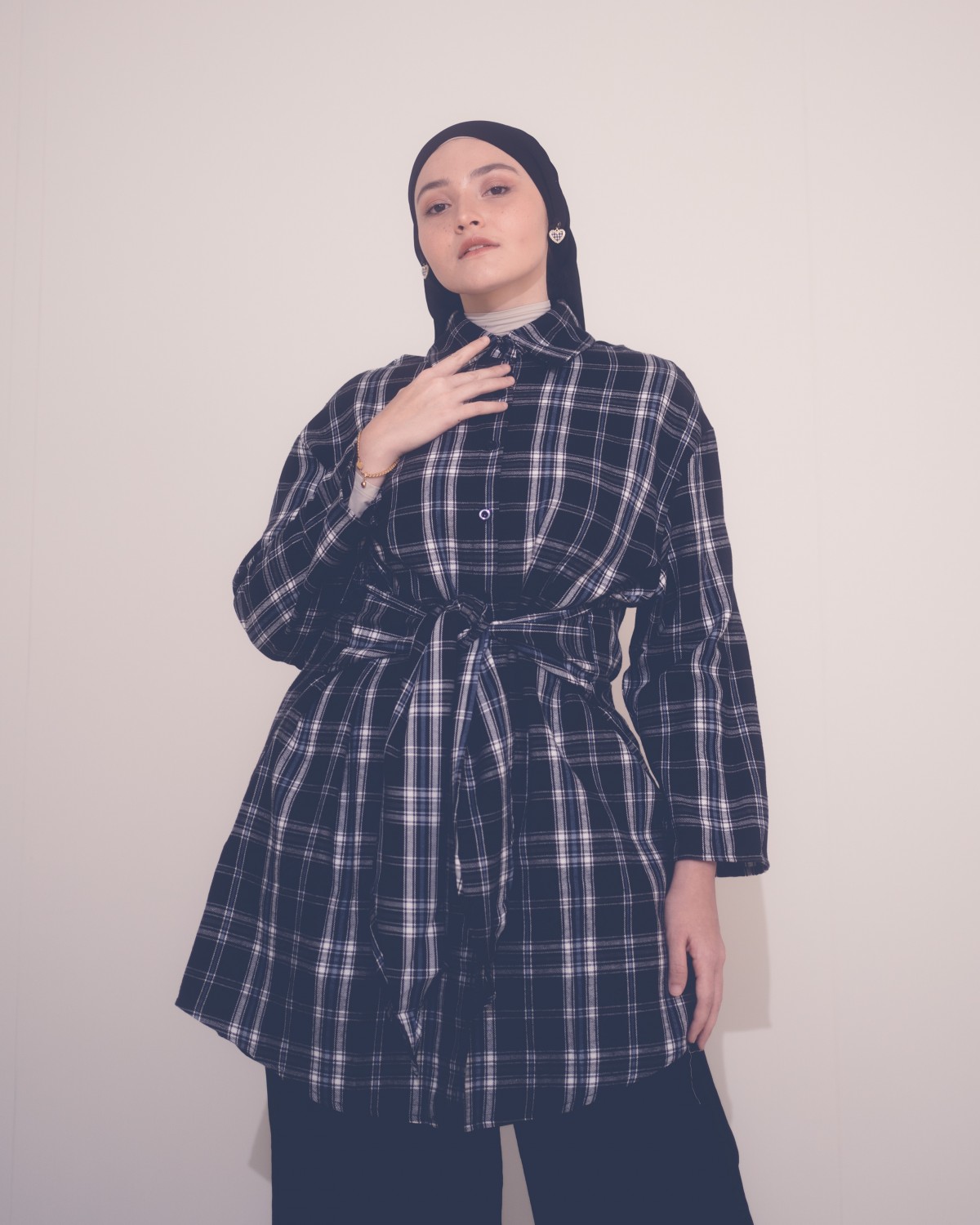 Leona Plaid Long Shirt