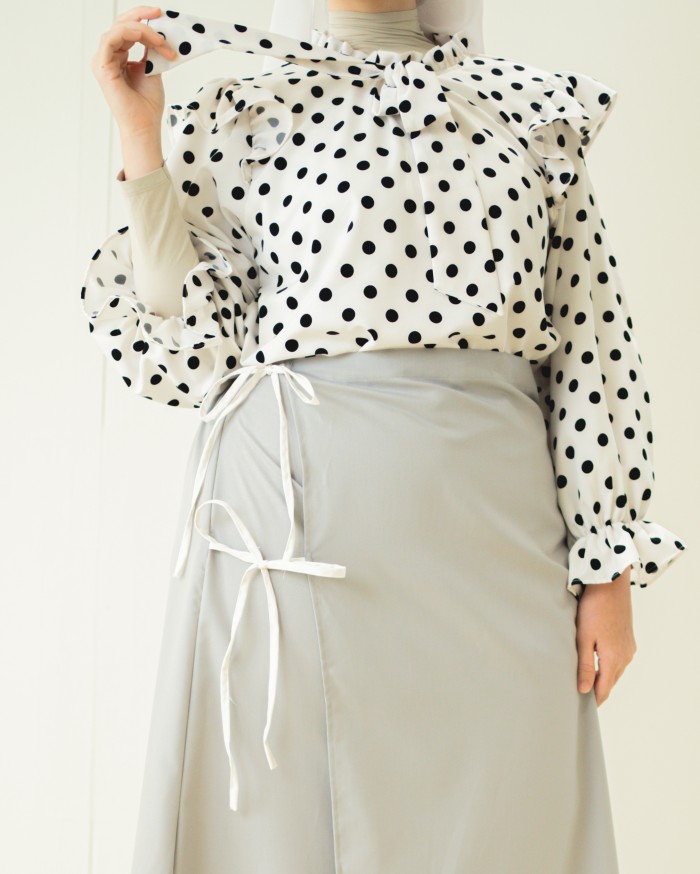 Poppy Coquette Cotton Skirt (Grey)