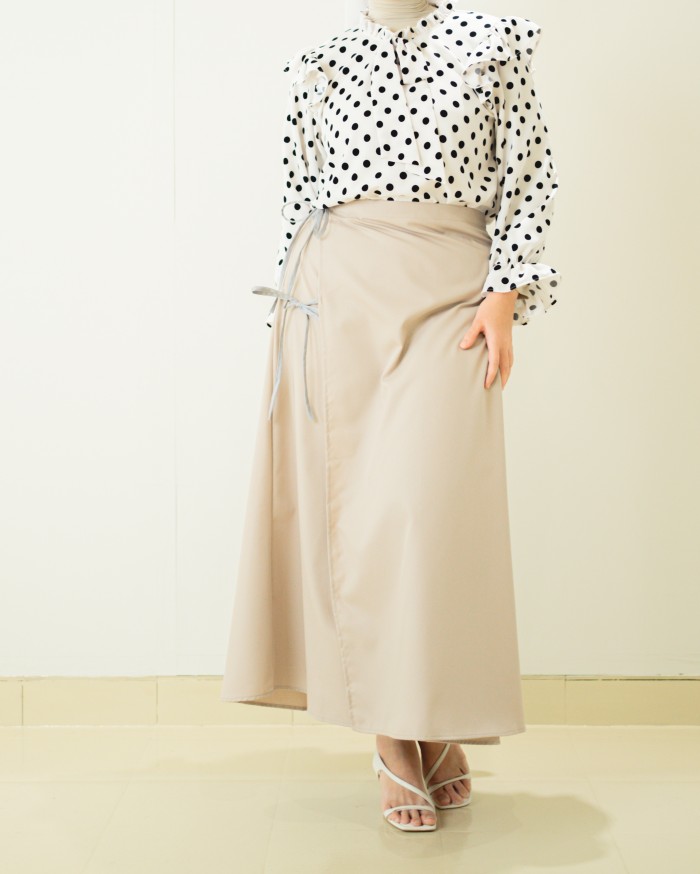 Poppy Coquette Cotton Skirt (Nude)