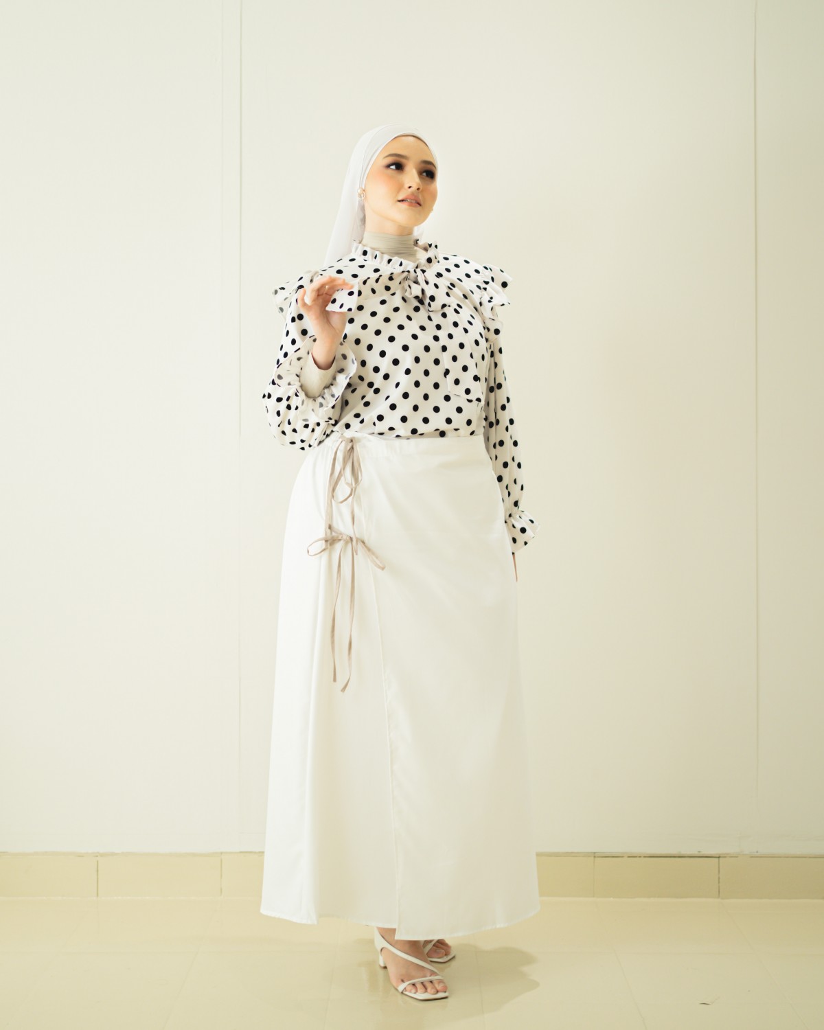 Poppy Coquette Cotton Skirt (Off White)