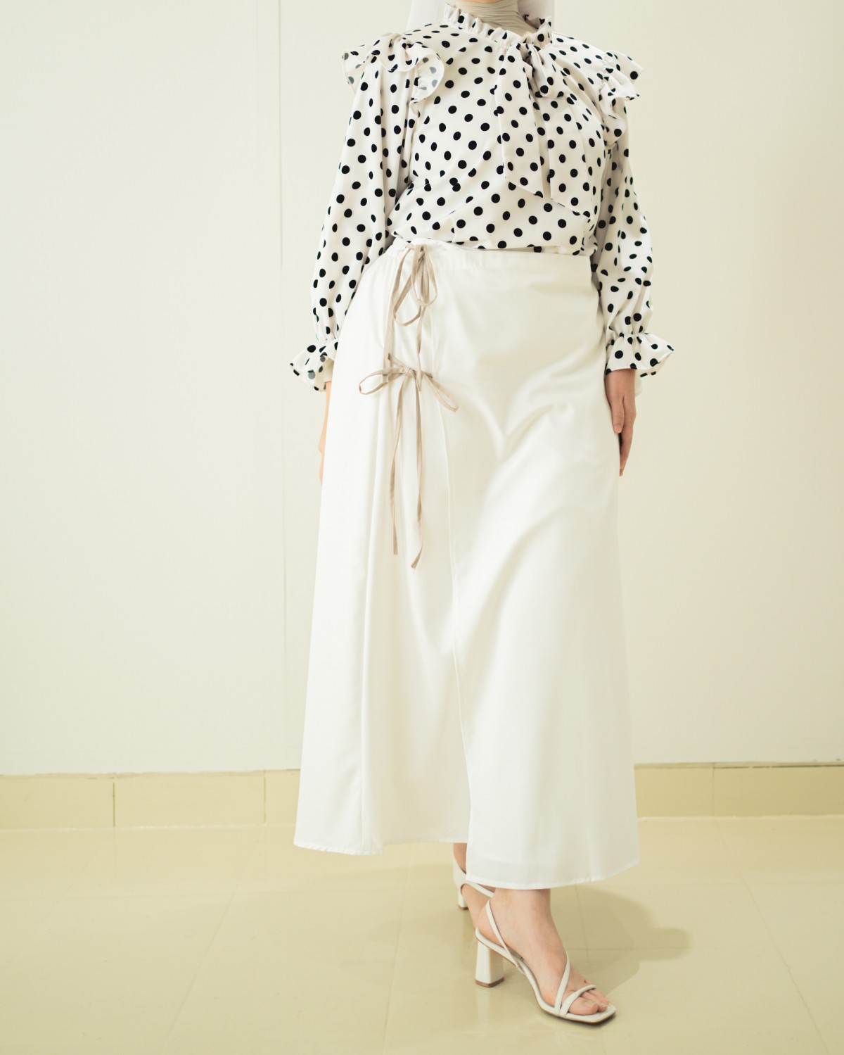 Poppy Coquette Cotton Skirt (Off White)