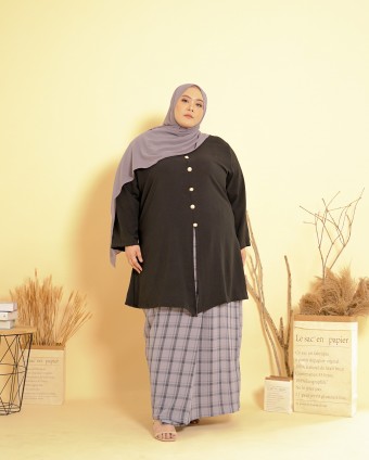 Nur Fateema Button Kebarong 2.0 (Black/Grey)