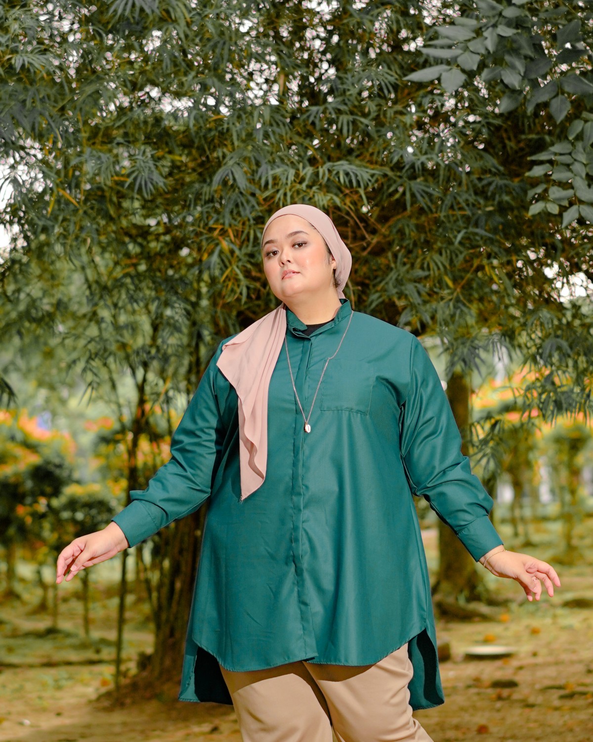 Naura Long Shirt (Teal Green)