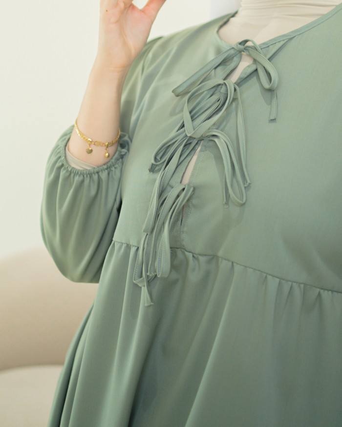 Ruby Coquette Dress (Sage Green)