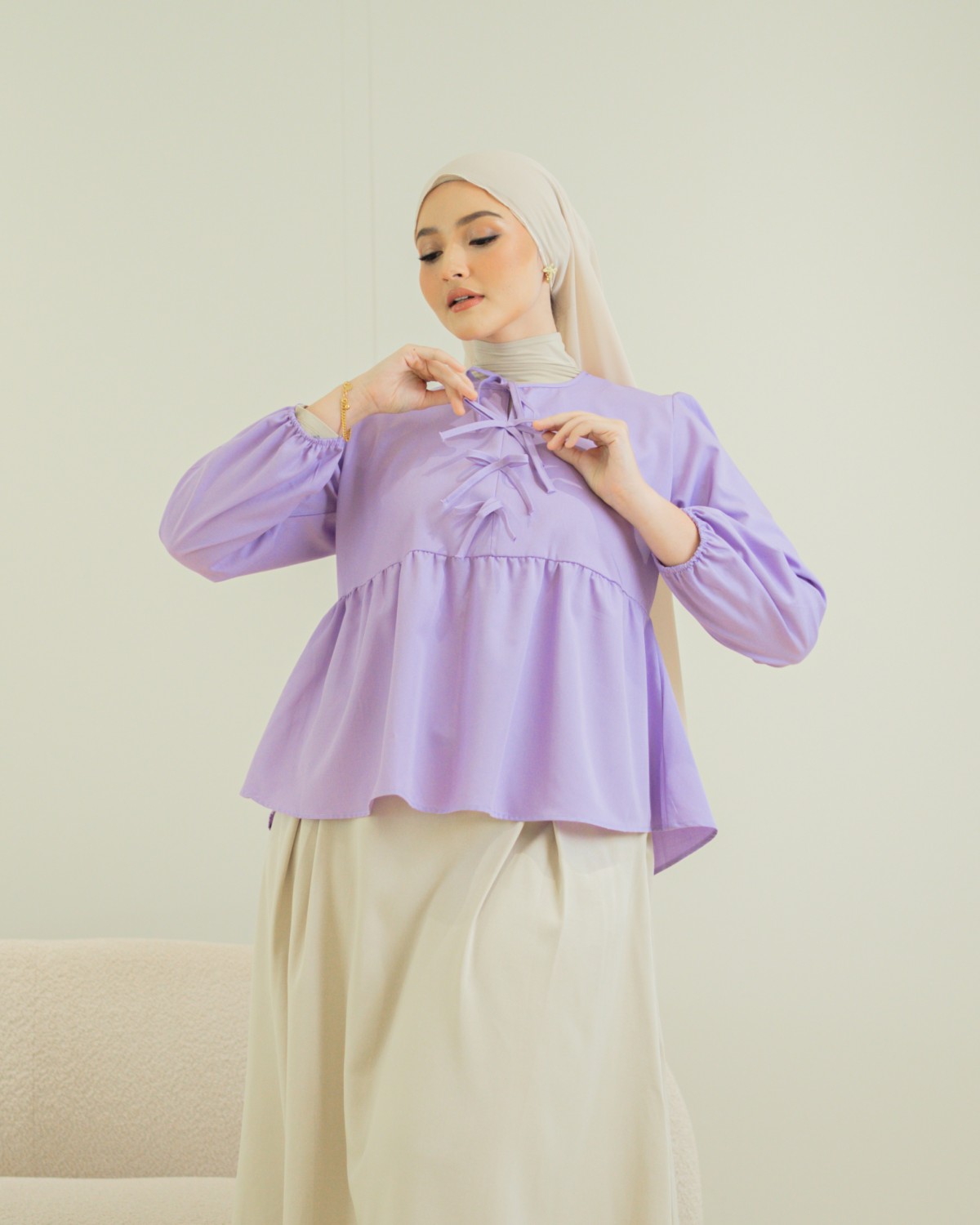 Clara Coquette Babydoll Top (Lilac)