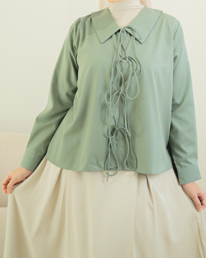 Lilybeth Coquette Cardigan (Sage Green)