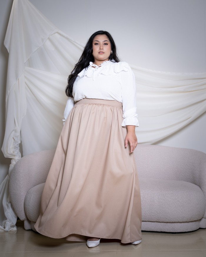 ⁠Elodie Cotton Skirt (Khakis)