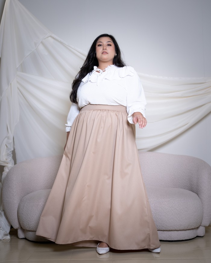 ⁠Elodie Cotton Skirt (Khakis)