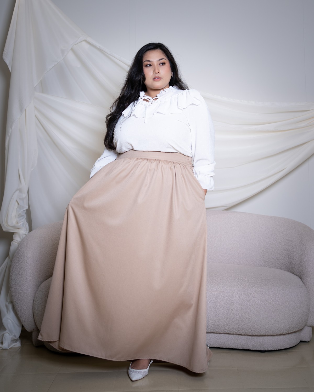 ⁠Elodie Cotton Skirt (Khakis)