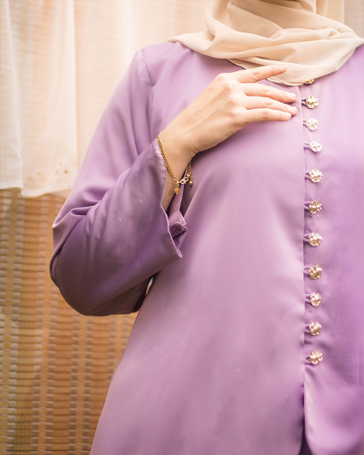 Niarina Scallop Modern Kurung (Yam Purple)